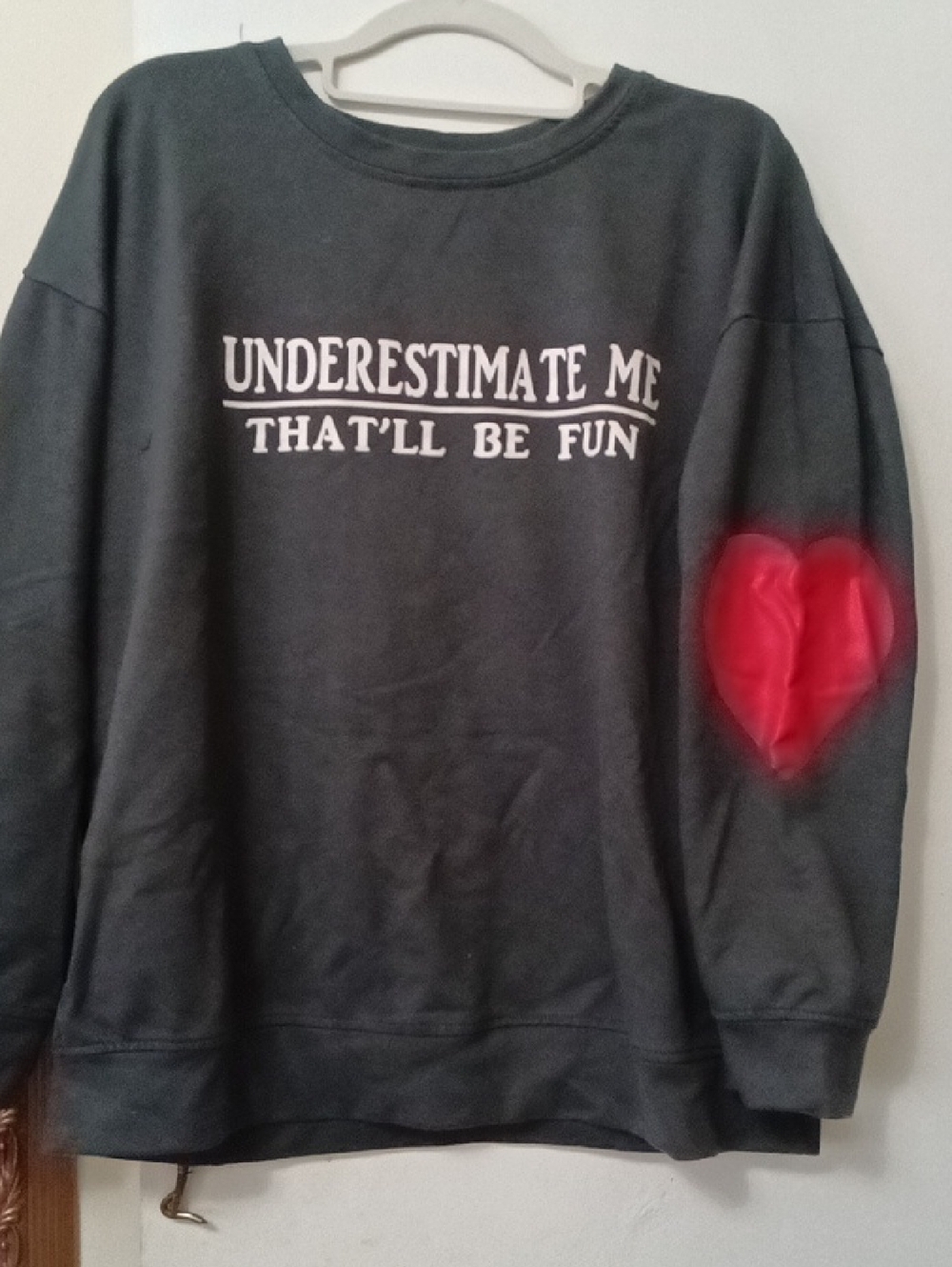 CATLUCK "Underestimate Me That'll Be Fun" Black Graphic Sweatshirt